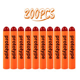 200PCS ACC Gen2 Round Hard Tips Soft Darts Bullet full size for Nerf N-strike Elite Series Red+Orange
