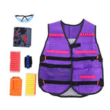 Girls Tactical Vest Kit with Foam Dart , Reload Clips, Tactical Mask, Wrist Band and Protective Glasses for Nerf Guns - BlasterMOD