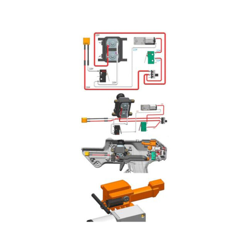 Worker Mod FULL AUTO Pusher Kit for Nightingale Blaster Darts Modify toy