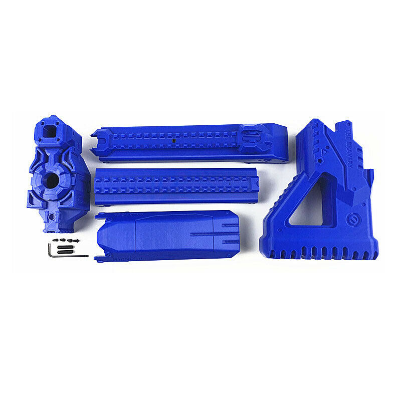 Maliang 3D Printed Front Barrel Rail Stock Blue for Nerf LongShot Modify Toy - BlasterMOD