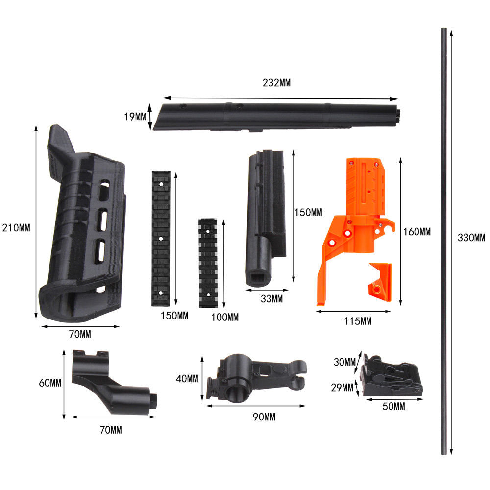 Worker Mod DIY Imitation AK Style Kits 12 Items No.105 D for Nerf Stryfe Modify Toy - BlasterMOD