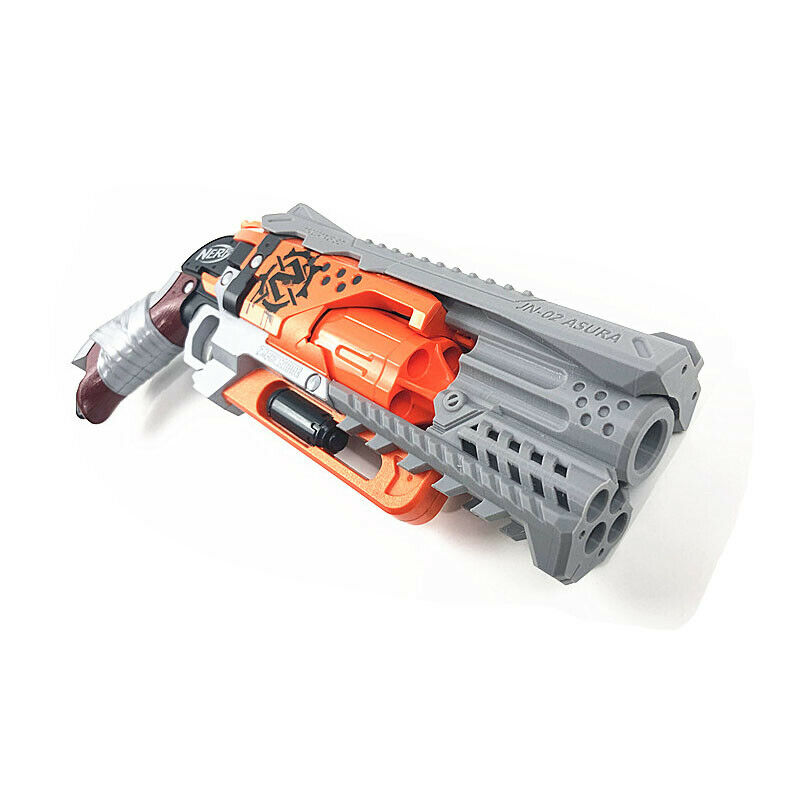 MaLiang 3D Print JN02 Asura Barrel Barrel Grey for Nerf HammerShot Modify Toy - BlasterMOD
