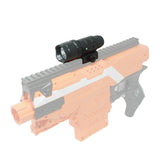 Top Tactical Flashlight with Picatinny Rail Mount Black B for Nerf Modify Toy - BlasterMOD