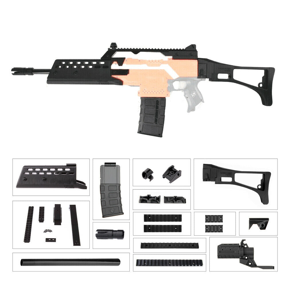 Worker Mod Imitation G36 Rifle Kits Type C Long Front Barrel 3D Printed for Nerf STRYFE Toy - BlasterMOD