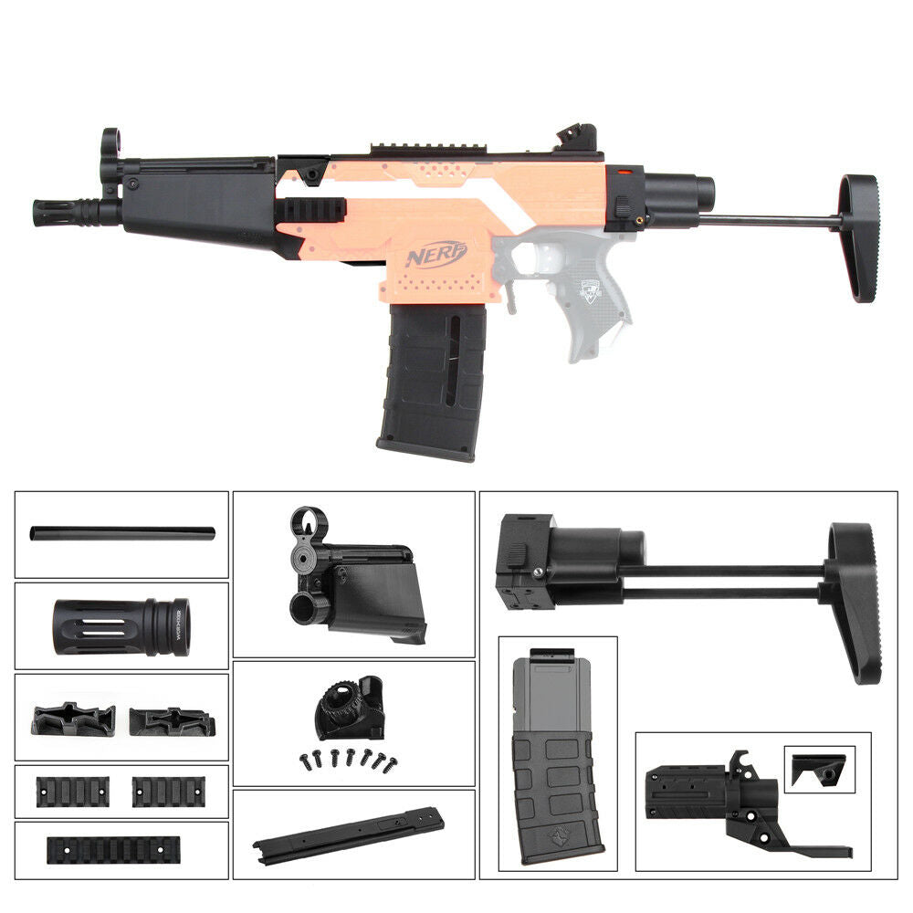 Worker Mod DIY Imitation MP5-A Kits Combo 12 Items for Nerf Stryfe Modify Toy - BlasterMOD