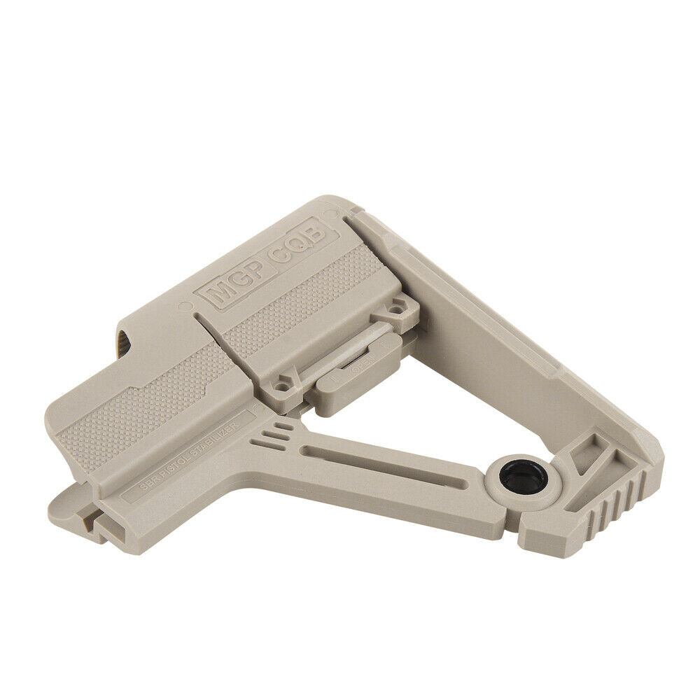 SBR Stock Attachment with F10555 Fixed Buffer Tube Adapter Tan for Nerf Modify Toy - BlasterMOD