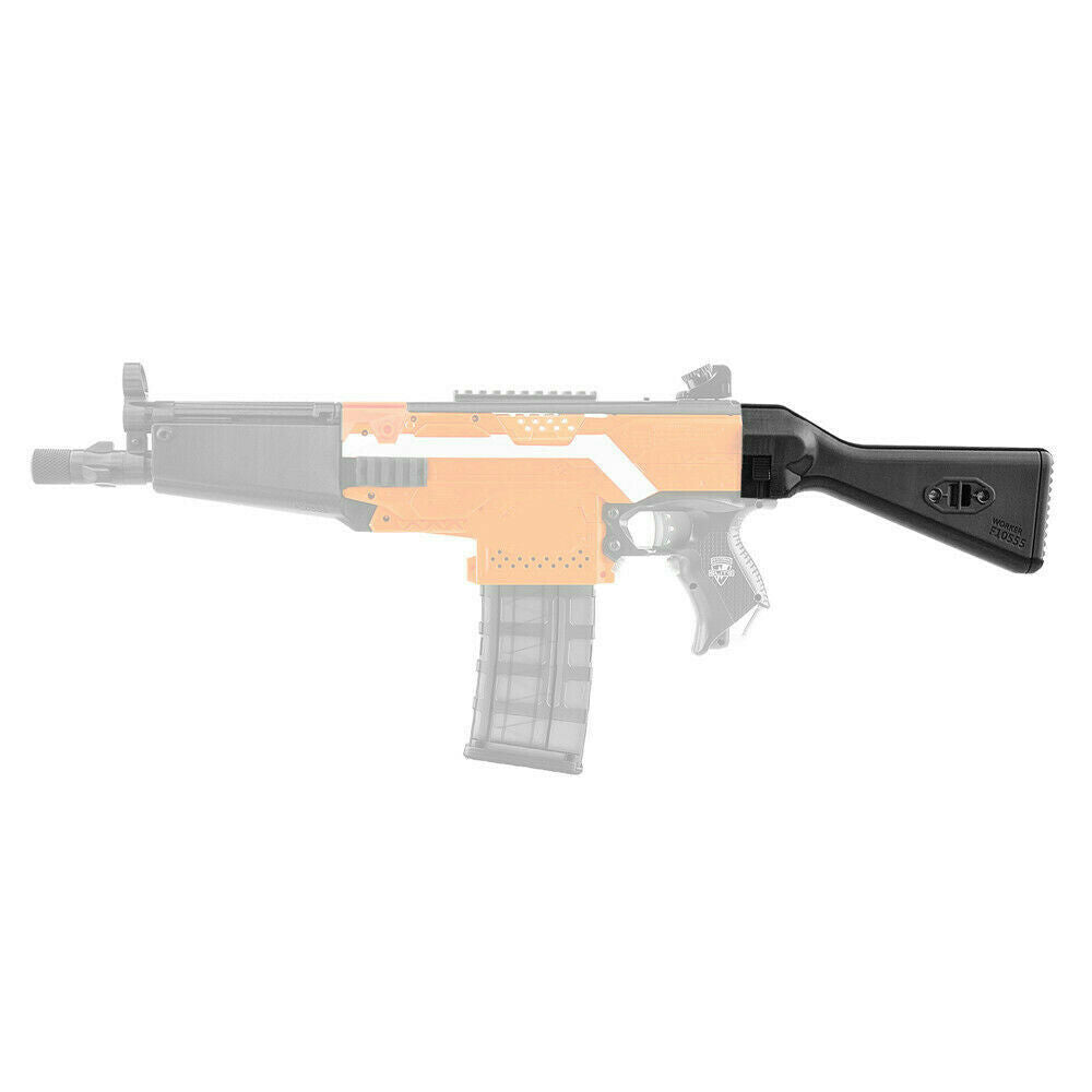 Worker Mod F10555 MP5 Fixed Shoulder Stock 3D Printed No.114 B for Nerf N-strike elite Blaster - BlasterMOD