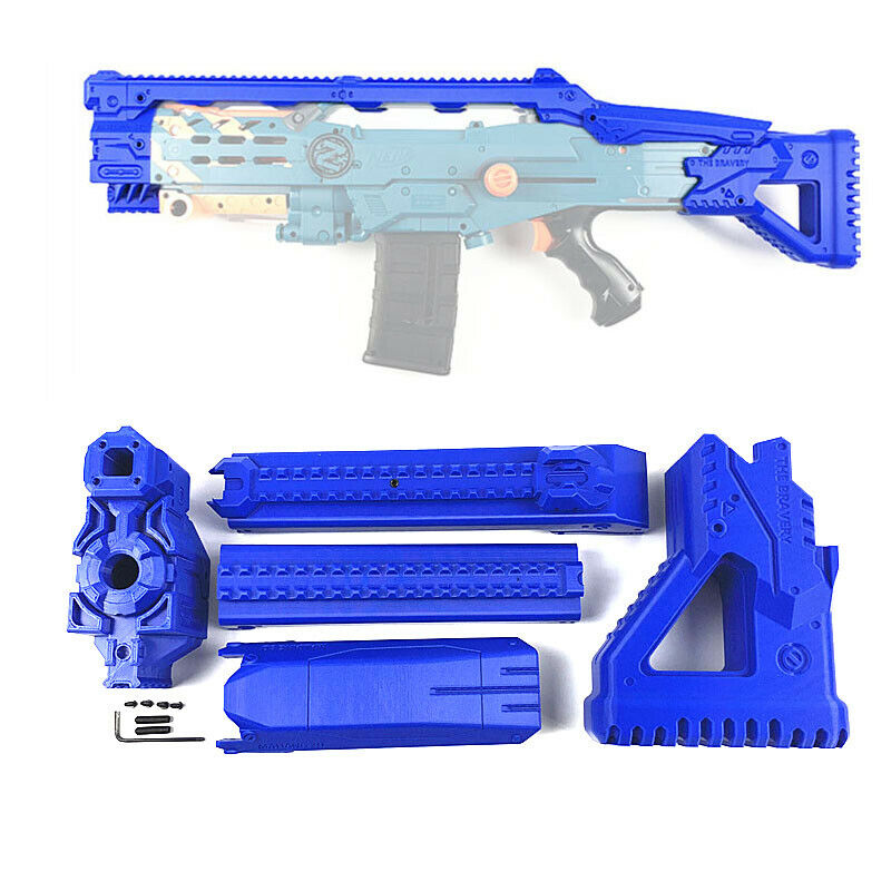 Maliang 3D Printed Front Barrel Rail Stock Blue for Nerf LongShot Modify Toy - BlasterMOD