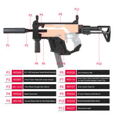 Worker Mod DIY Imitation Kits kriss Vector Combo 11 Items for Nerf Stryfe Toy - BlasterMOD