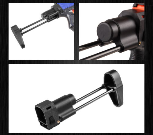 Worker Mod Lightweight Shoulder Stock Injection Mold For Nerf N-strike Elite Toy Color Black - BlasterMOD