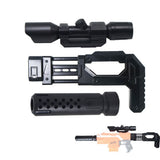 Tactical Shoulder Stock Scope Sight Cap Black Combo 3 Items for Nerf STRYFE Toy