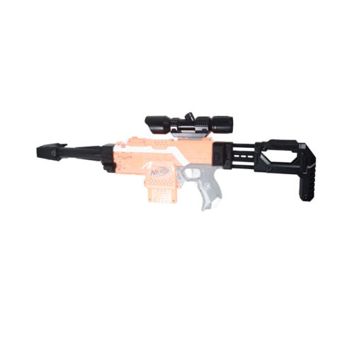 Tactical Shoulder Stock Scope Sight Tube Black Combo 3 Items for Nerf STRYFE Toy - BlasterMOD