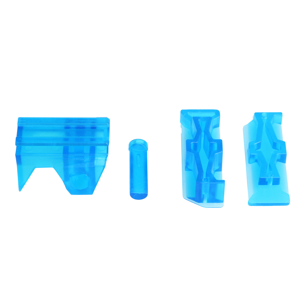 Worker Mod Top and Side Rail Adapter Picatinny Base Set for Nerf Stryfe and Worker Mod Swordfish Blaster Toy Color Blue Transparent - BlasterMOD