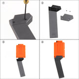 WORKER MOD Kriss Vector Style Magazine Clip Fixture Decoration Quick Pull Assit for Nerf N-Strike Blaster 6-dart Clip Color Black - worker nerf