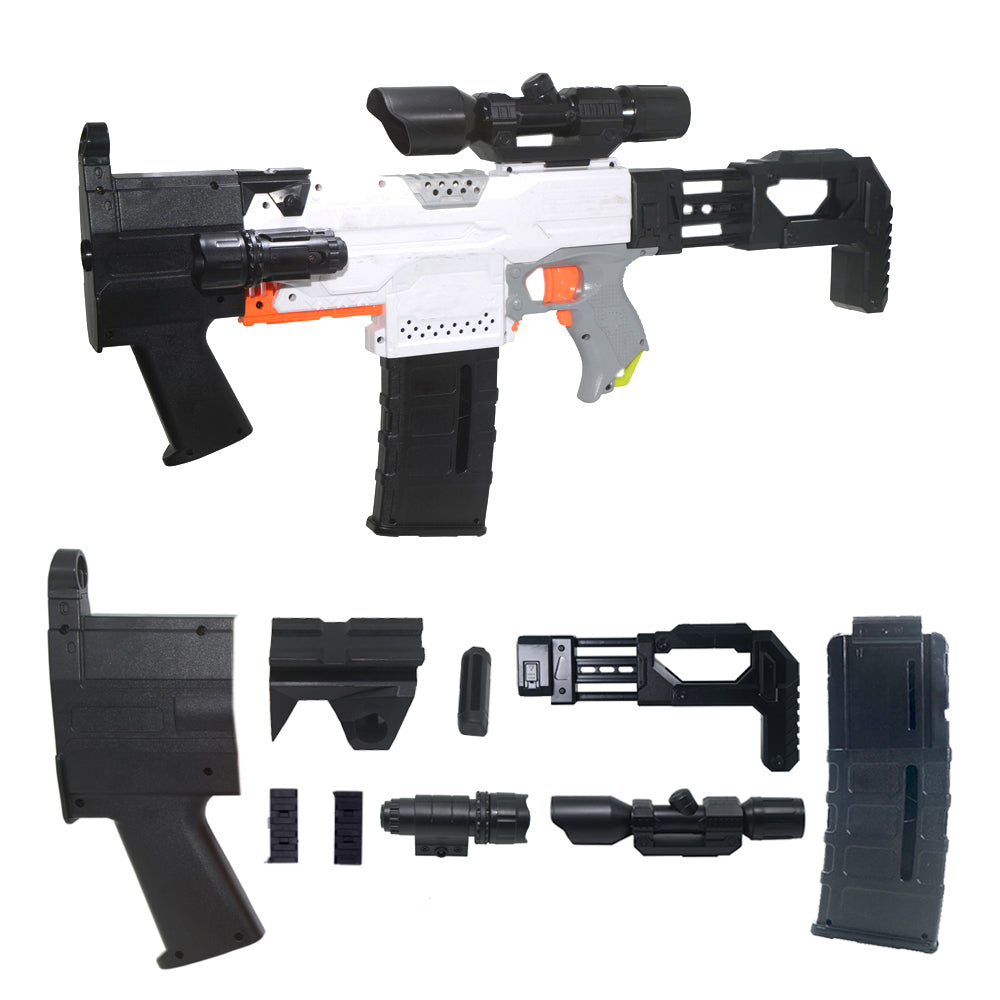 JSSAP SMG Imitation kits Black Plastic Combo Item B for Nerf Stryfe Modify Toy - BlasterMOD