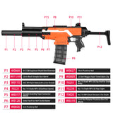 Worker Mod DIY Imitation MP5 SD Kits Combo 12 Items 3D Printed for Nerf Stryfe Modify Toy Color Black - BlasterMOD