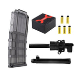 Worker Mod Upgrade Tube Kit with 12 darts Magazines Clip and 50pcs 36mm Darts for Nerf Retaliator Color Black Transparent
