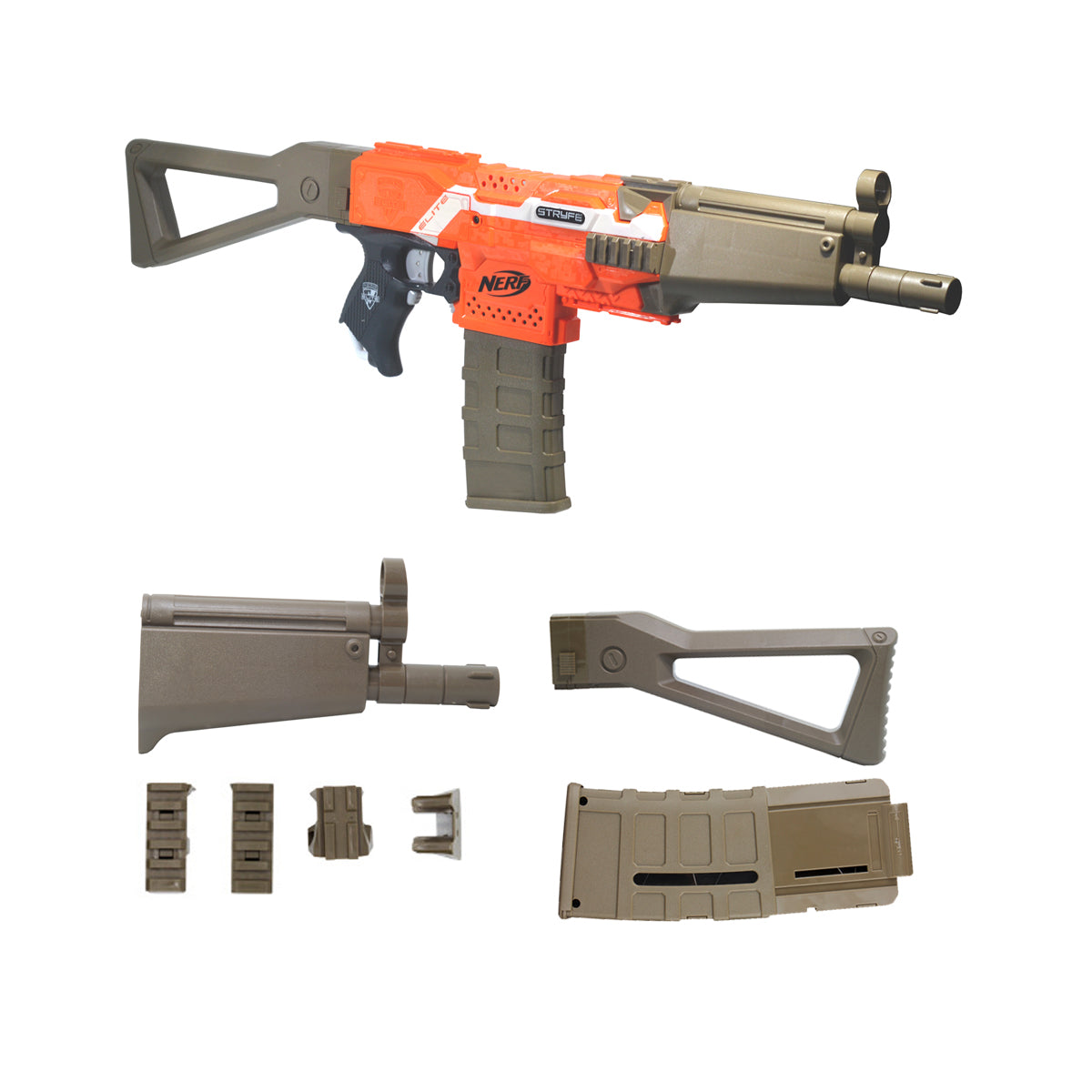 BlasterMod MP5 Imitation kits Sand Plastic Combo Item Color Sand for Nerf Stryfe Modify Toy - worker nerf