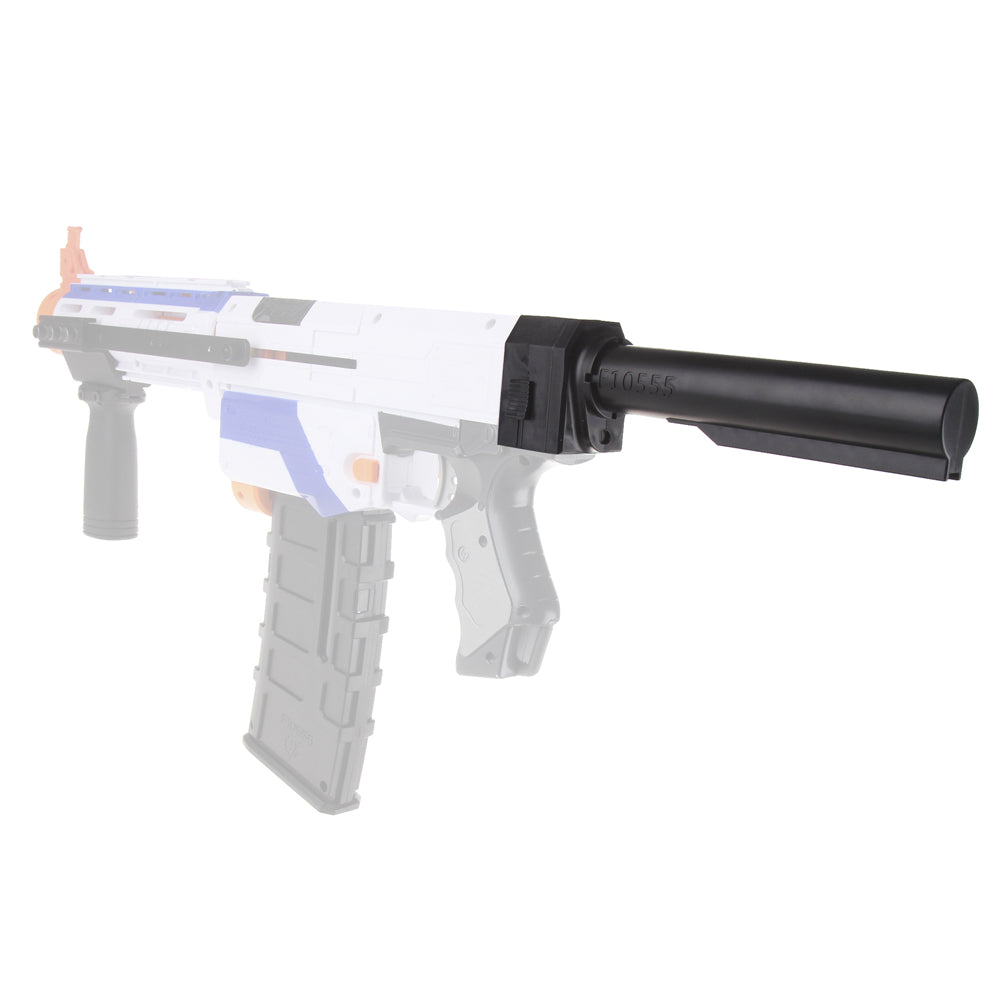 Worker Mod CTR Shoulder Stock with Fixed Adapter Attachment for Nerf N-Strike Elite Blaster Color Brown - BlasterMOD