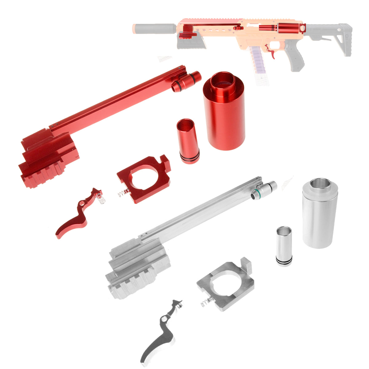 Worker Mod Prime Bridge Chamber Kit Red Red Silver for AF Nexus Pro Blaster Toy - BlasterMOD