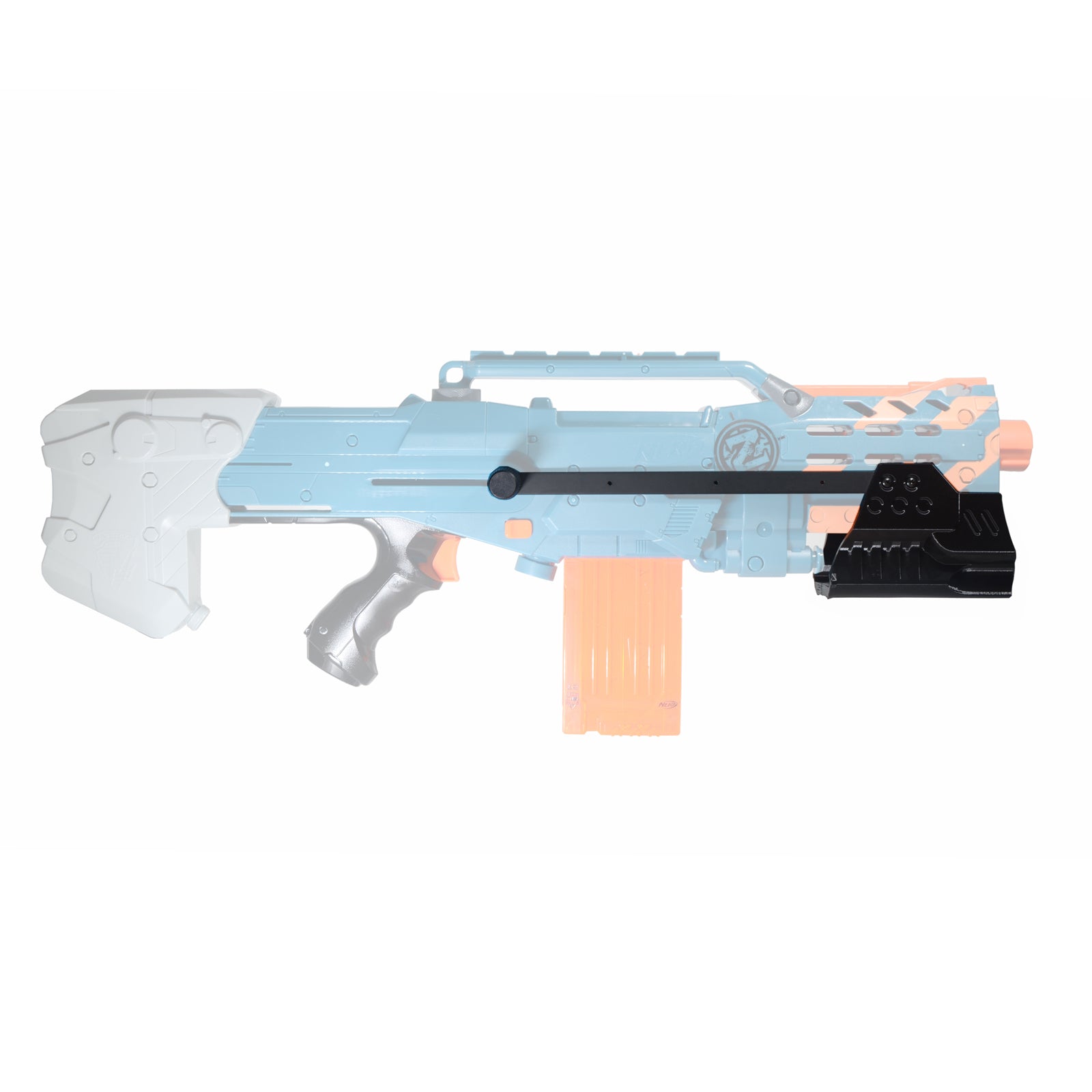 Worker Mod 3D Printing Pump Kits no Cutting for Nerf LongShot Modify Toy Color Black - BlasterMOD