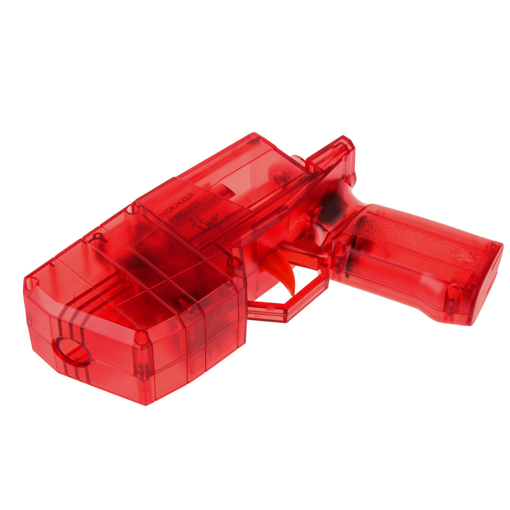Worker Hurricane Blaster for Full Size Elite Darts Color Red Transparent  Toy - worker nerf