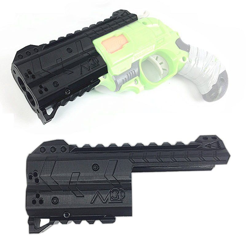 Maliang 3D Printed 3.0 inch Barrel Rail Black for Nerf Double Strike Modify Toy - BlasterMOD