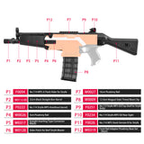 Worker Mod DIY Imitation MP5 A Kits Combo 12 Items 3D Printed for Nerf Stryfe Modify Toy Color Black - BlasterMOD