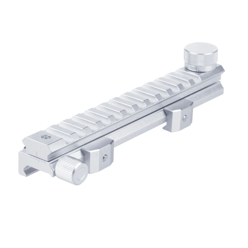 Worker Mod Adjustable Picatinny Rail Mount Aluminum Alloy Silver for Nerf Modify Toy - BlasterMOD