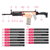 Worker Mod DIY Imitation FN SCAR Kits C (AK-12 Stock) Combo 13 Items for Nerf Stryfe Modify Toy - BlasterMOD