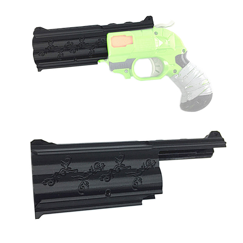 Maliang 3D Printed 11cm Barrel Gray Flower Pattern for Nerf Double Strike Modify Toy - BlasterMOD