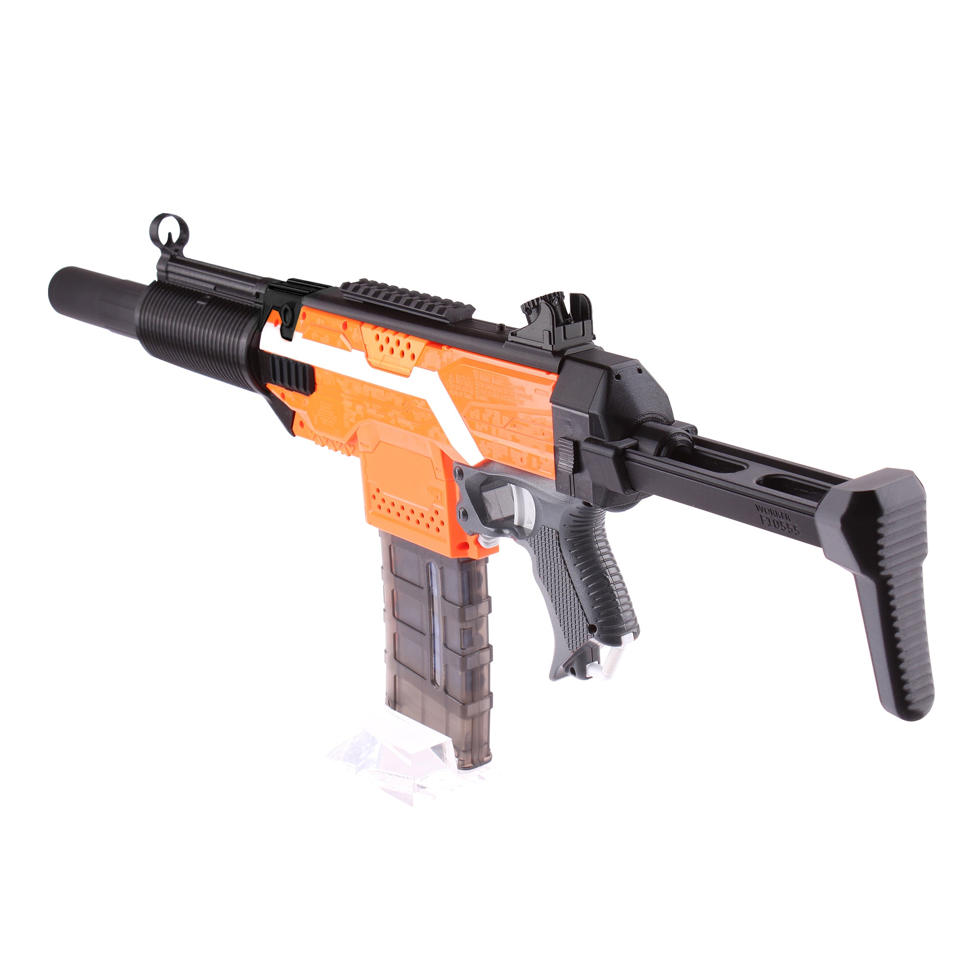 Worker Mod DIY Imitation MP5 SD Kits Combo 12 Items 3D Printed for Nerf Stryfe Modify Toy Color Black - BlasterMOD