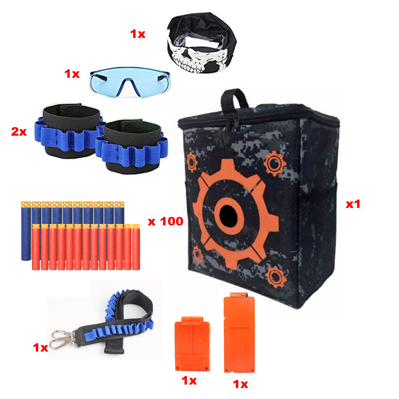 BlasterMOD Tactical Portable Shooting Practice Target Pouch Darts Storage Bag for Nerf Gear Battle Game Toy - BlasterMOD