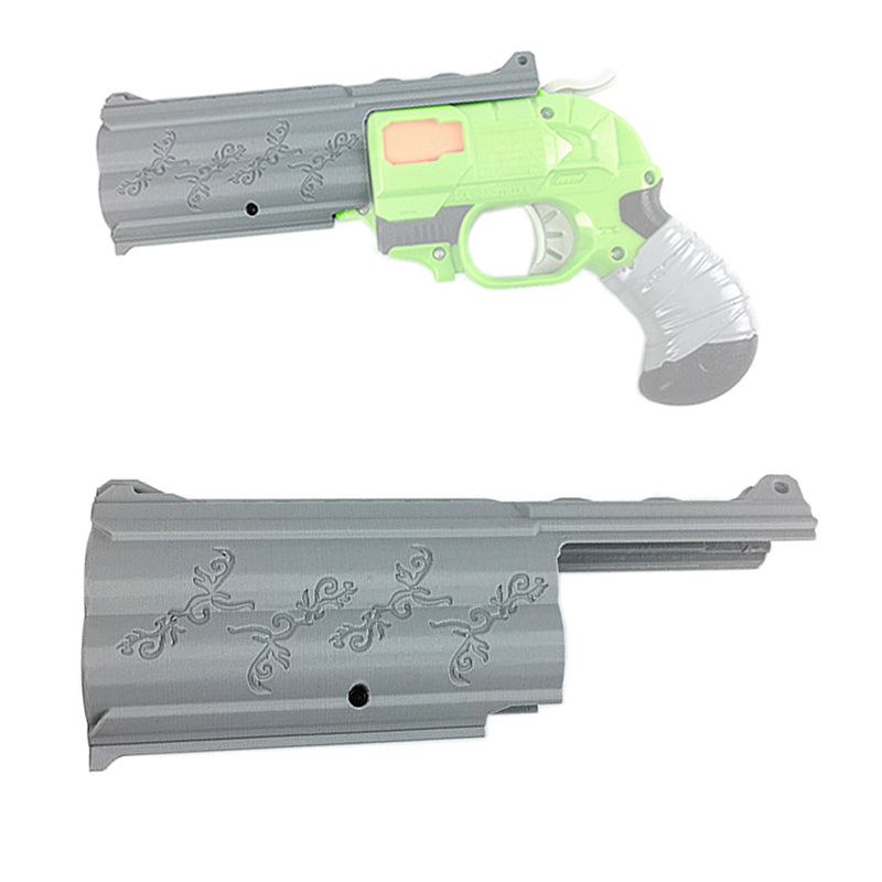 Maliang 3D Printed 11cm Barrel Gray Flower Pattern for Nerf Double Strike Modify Toy - BlasterMOD